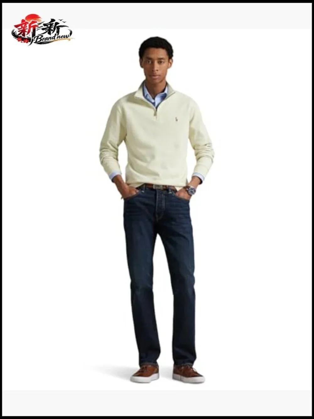 Men's Estate-Rib Cotton Quarter Zip Pullover Sweater